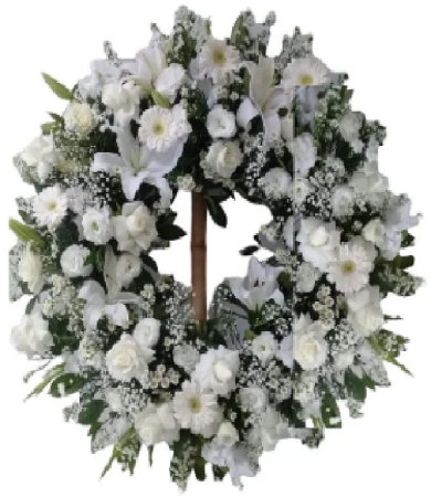 Coroa de Flores Americana Serenidade Branca